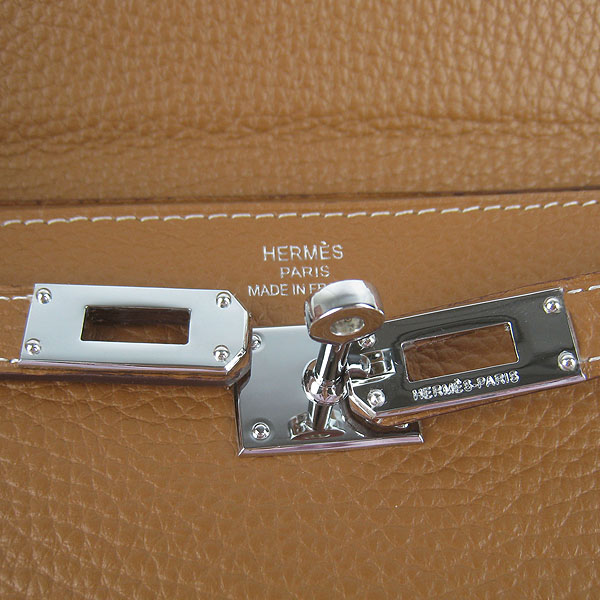 High Quality Hermes Kelly Long Clutch Bag Light Coffee H009 Replica